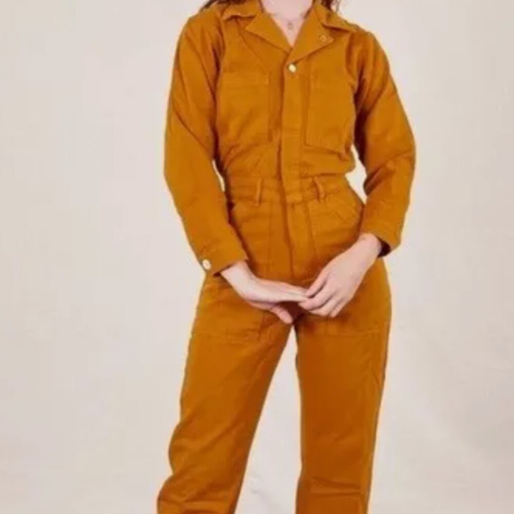 Big Bud Press mustard yellow long sleeve jumpsuit -- size XL